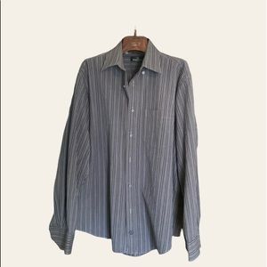 Bugatchi Long Sleeve Button Up Shirt. Blue. XL